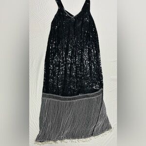 Judith Ann Creations vintage 100% silk beaded cocktail maxi dress size 1X 16-18